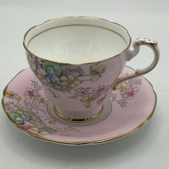 Rare Paragon Violetta Floral Pink English Bone China Teacup and Saucer - Picture 1 of 14